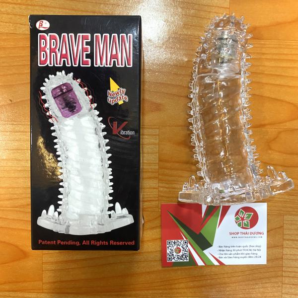 bao Đôn Dên Dương Vật - Kết Hợp Rung Đầu  BRAVE MAN Của Hoa Kỳ chất Liệu Mềm Đàn Hồi TỐt