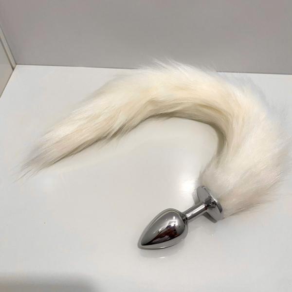 Sextoy Cosplay Đuôi Cáo – Phích Cắm Hậu Môn Hợp Kim, Đuôi Lông Mềm Mùa Trắng