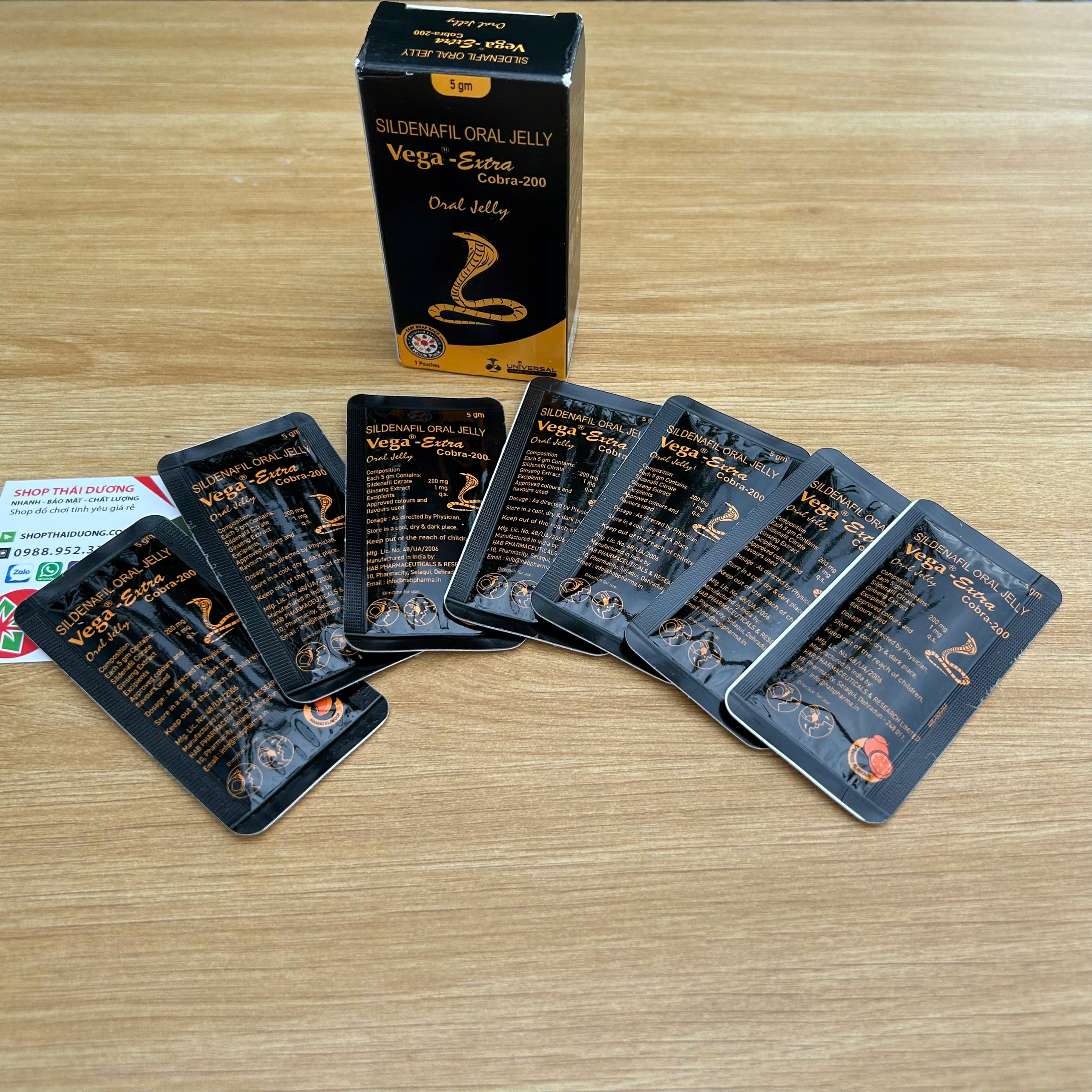 Thuốc Kéo Dài Thời Gian & Tăng Cương Cứng Vega-Extra Cobra 200mg Oral Jelly Chính Hãng