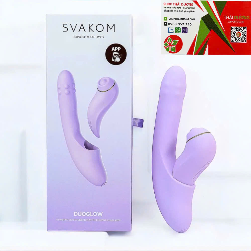 Dương Vật Giả Svakom DuoGlow 5in1 Massage Điểm G & Âm Vật Điều Khiển App Thông Minh