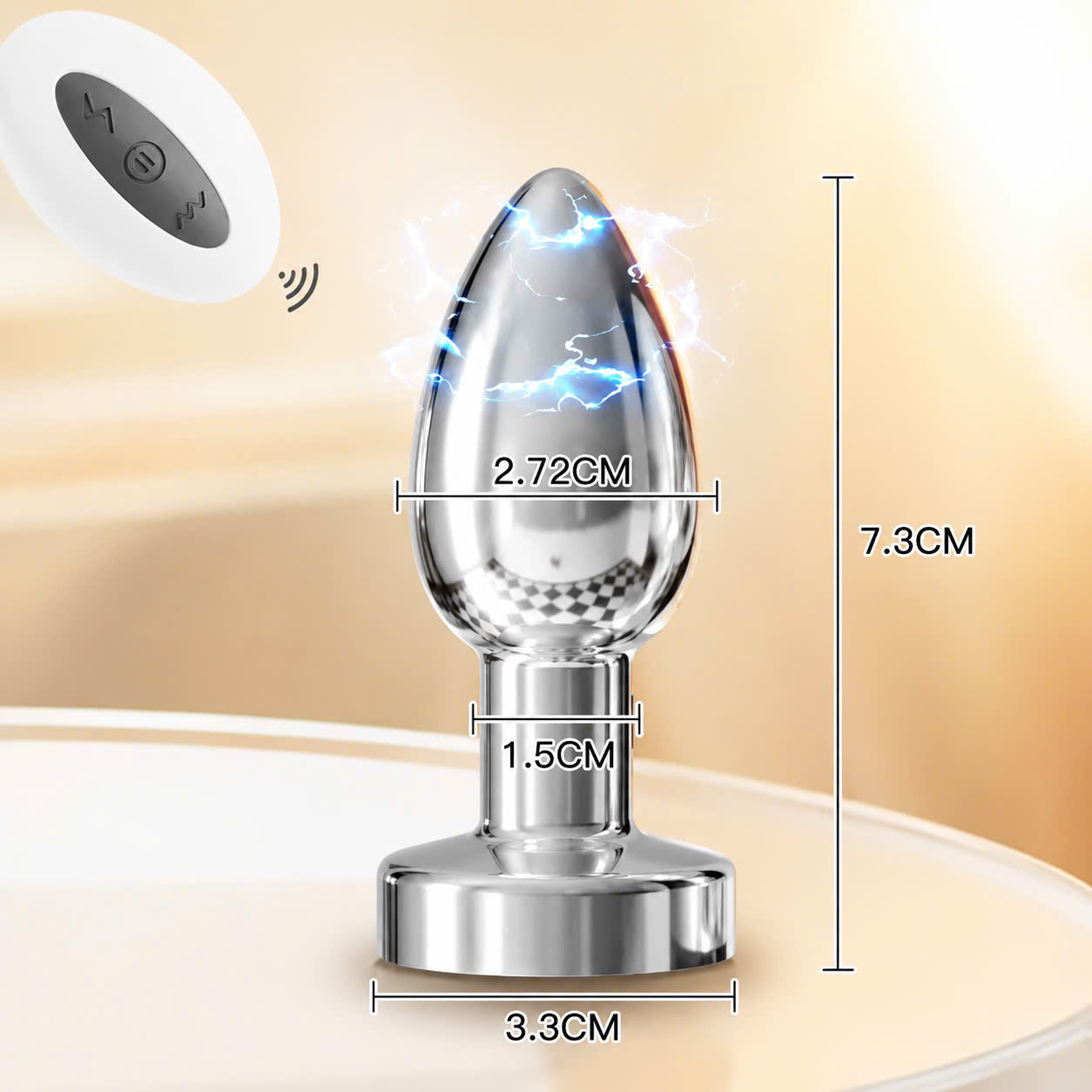 Phích Cắm Tình Yêu Inox Cao Cấp Tính Năng Rung Sốc Điện Có Remote