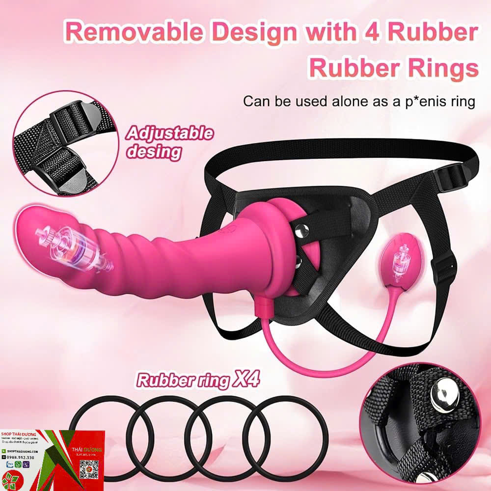 Dương Vật Giả Dây Đeo Love Spouse  Rung 10 Chế Độ, Điều Khiển App Cho Les