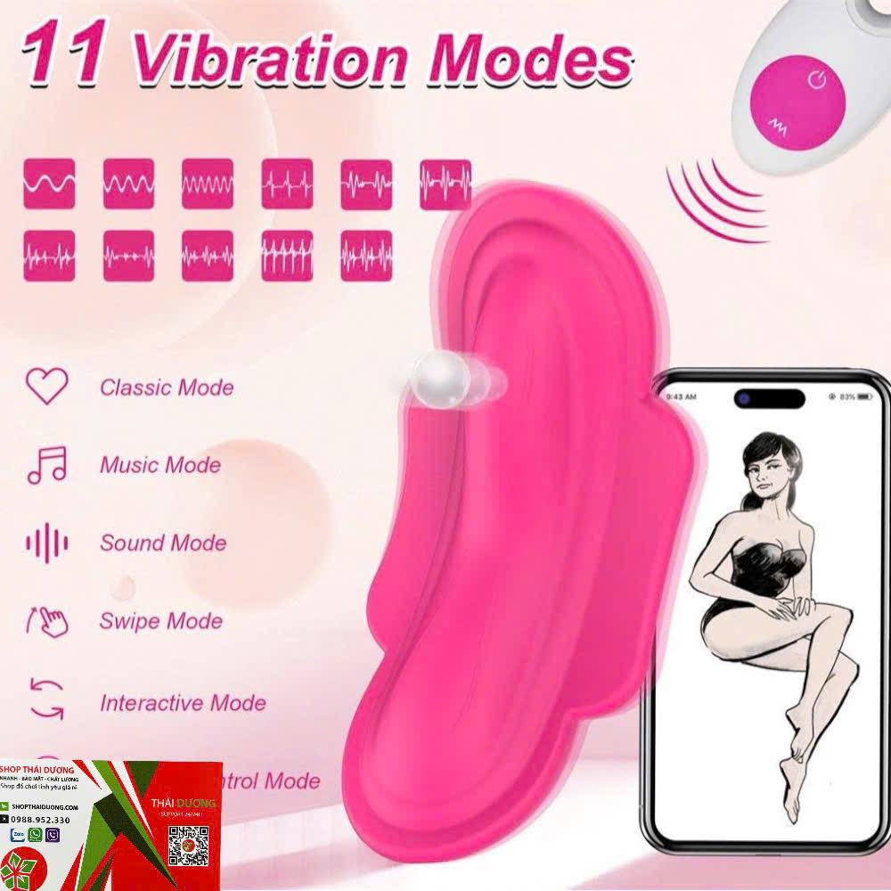 Trứng Rung Dán Ngoài Quần Chip Điều Khiển App + Remote  11 Chế Độ Rung Kín Đáo