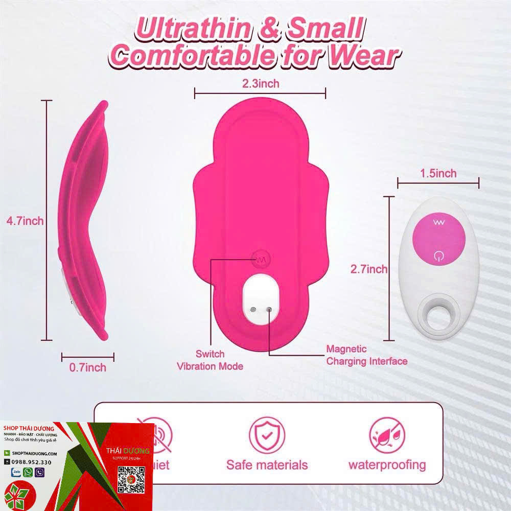 Trứng Rung Dán Ngoài Quần Chip Điều Khiển App + Remote  11 Chế Độ Rung Kín Đáo
