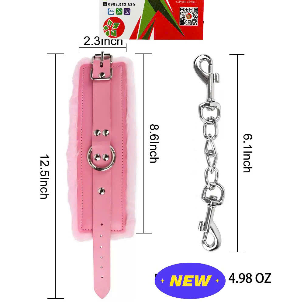 Bộ Còng Khóa Tay BDSM Da Premium Lót Lông Chống Trầy Xước