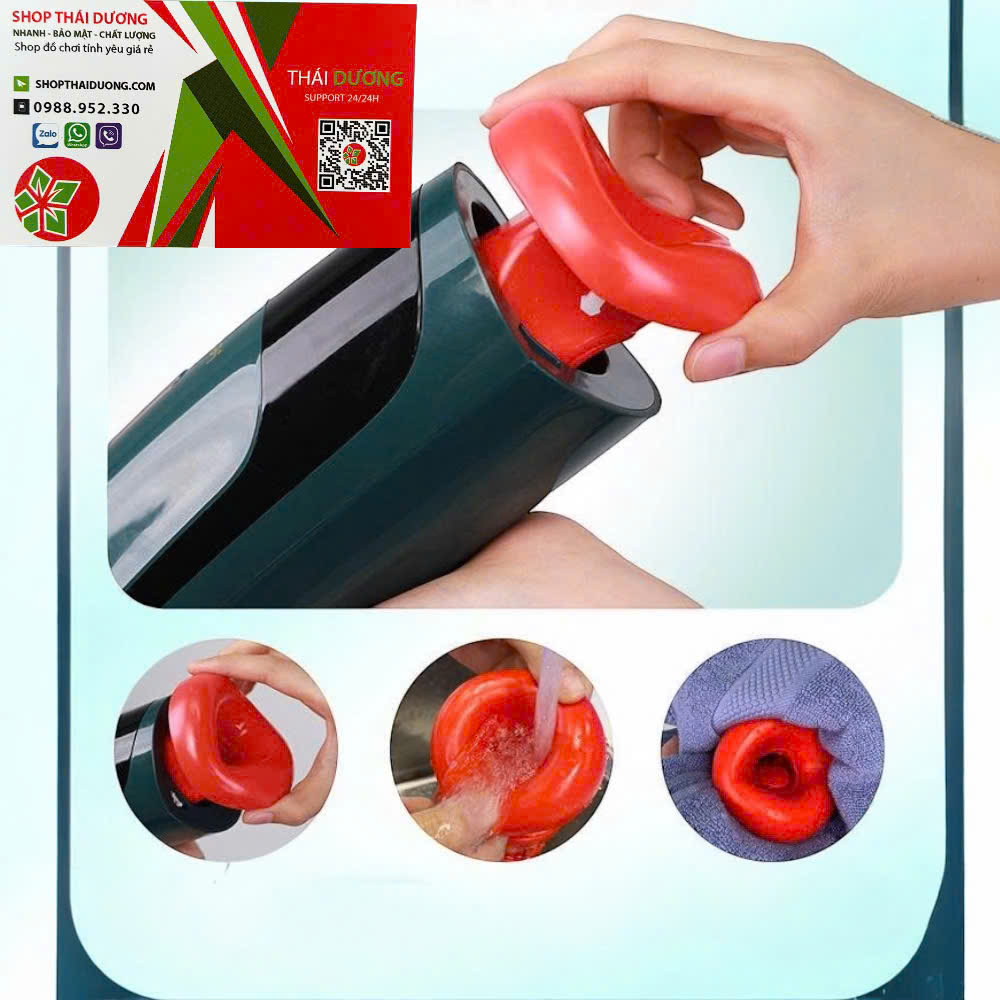 Máy âm đạo giả thụt co bóp có sưởi ấm và âm thanh Leten Air Oral Version 3