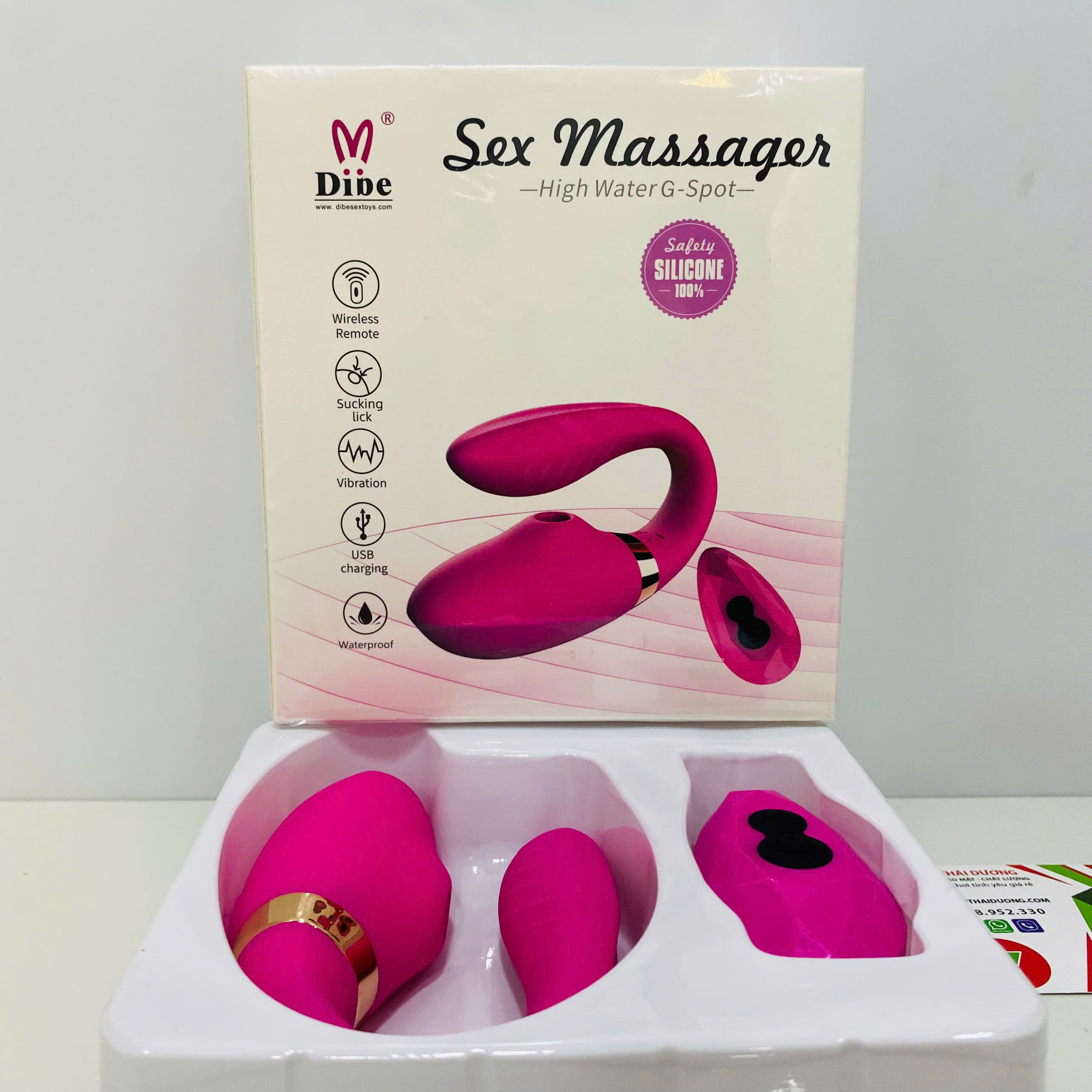 Trứng Rung Chữ C 2 Đầu Rung Thụt Bú Mút _Kết Hợp Điều Khiển Từ Xa