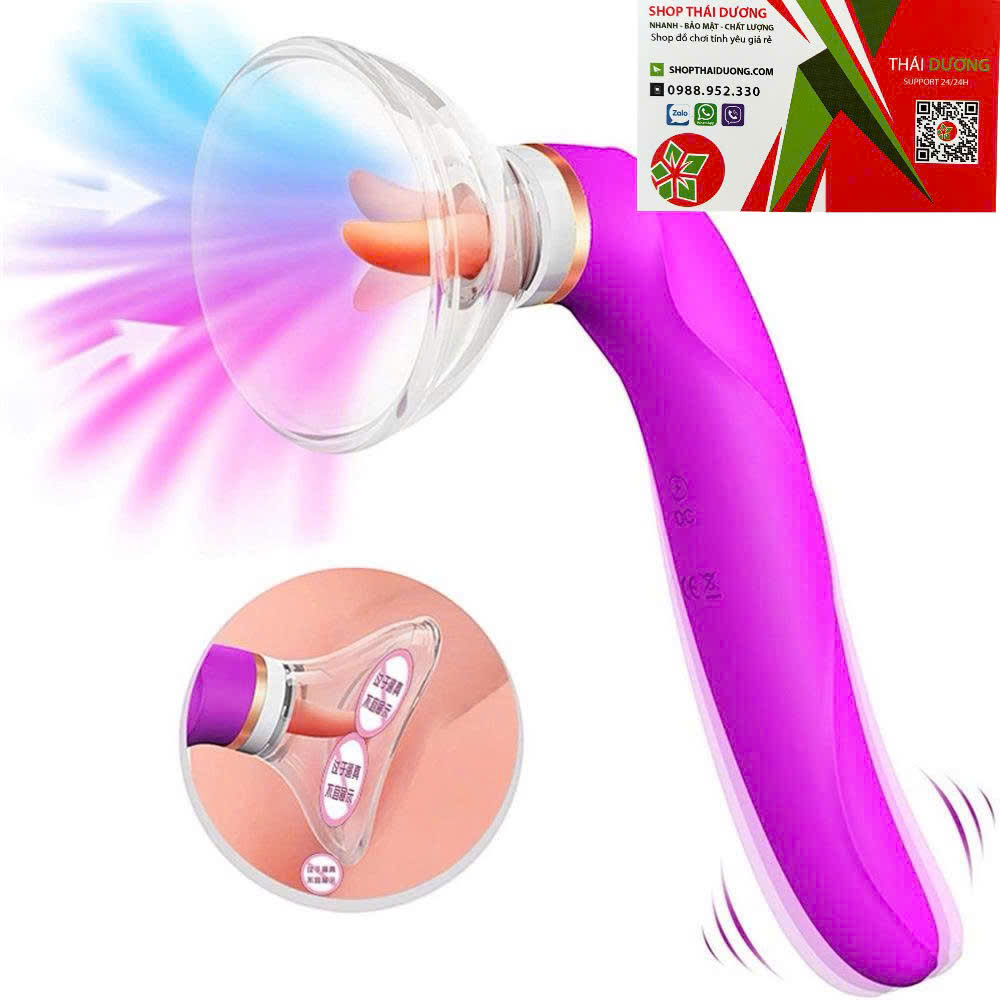 Sextoy máy Rung Liếm Hút âm Vật - Núm Vú Kích THích - Kết Hợp Đầu Rung Kích Thích âm Đạo Cho Nữ Tự Sướng