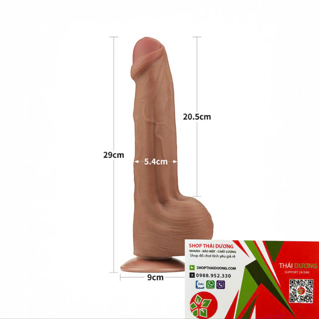 Dương Vật Giả Gắn Tường Lovetoy 11.5 Inch  Trượt Da 2 Lớp, Thiết Kế Cao Cấp