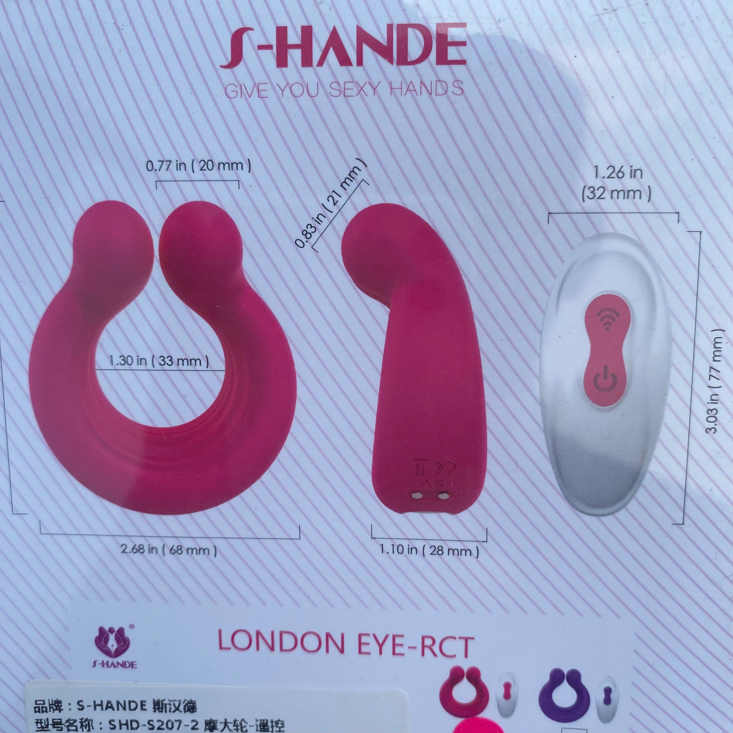 Vòng Đeo Dương Vật Điều Khiển Từ Xa S-Hander London Eye-Rct rung mạnh Kích Thích