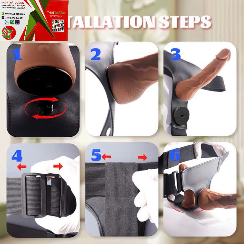 Dương Vật Giả 2 Đầu Yeain Double Wings Chính Hãng  Đai Đeo Hông Remote Từ Xa Thông Minh