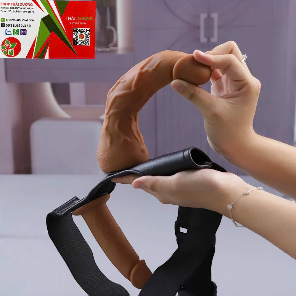 Dương Vật Giả 2 Đầu Yeain Double Wings Chính Hãng  Đai Đeo Hông Remote Từ Xa Thông Minh