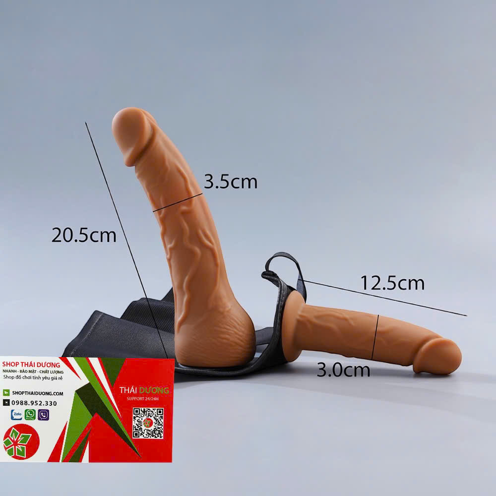 Dương Vật Giả 2 Đầu Yeain Double Wings Chính Hãng  Đai Đeo Hông Remote Từ Xa Thông Minh