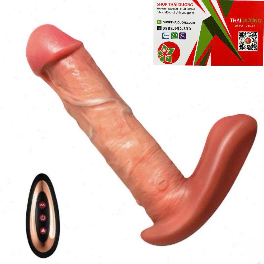 Quần Chip Rung Dương Vật Giả Rung Thụt Toả Nhiệt Màu Da 7 Chế Độ Thụt _ Điều Khiển Từ Xa Bằng Remote