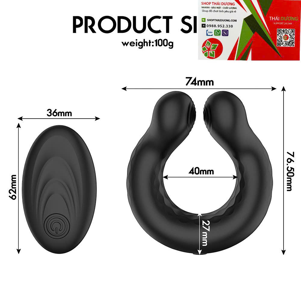 Vòng Rung Cao Cấp Pipedream Pincer Grasp 2 Động Cơ Điều Khiển Từ Xa Siêu Mạnh