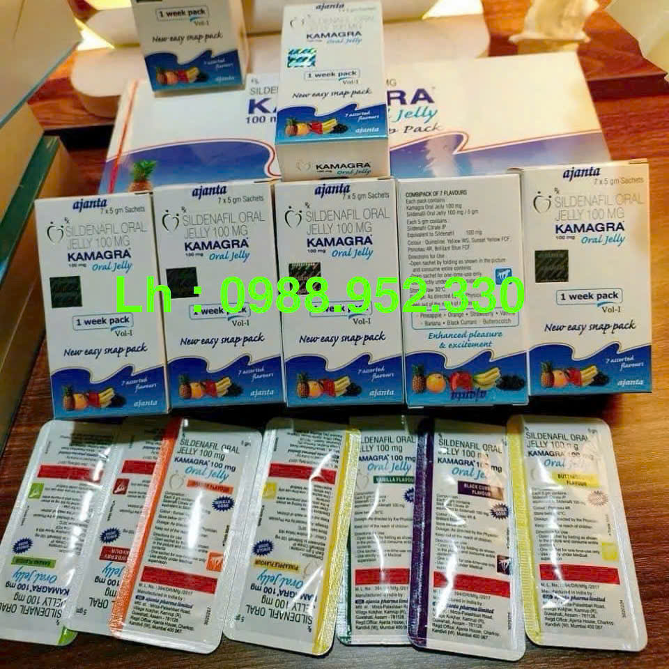 Thuốc Tăng Sinh Lý Nam Kamagra 100mg Dạng Thạch Trái Cây mĩ 7 vị - Hàng ấn Độ