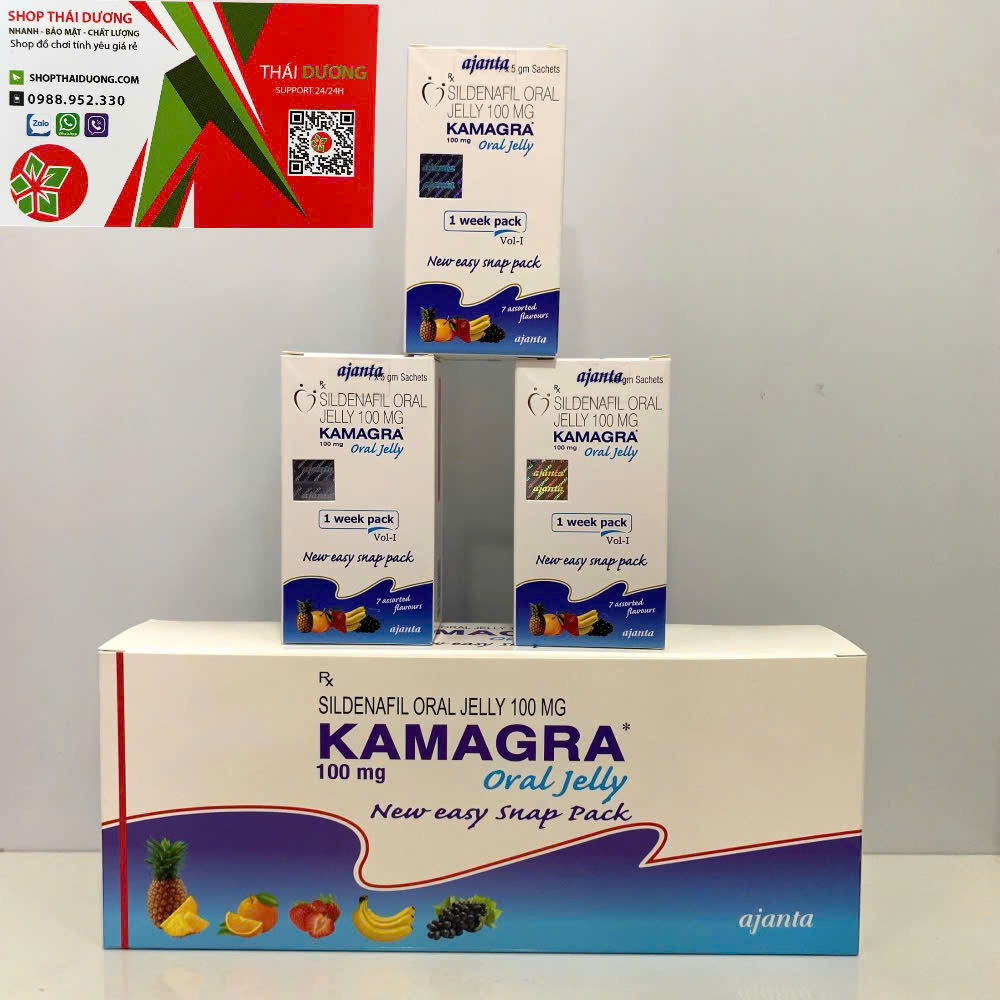 Thuốc Tăng Sinh Lý Nam Kamagra 100mg Dạng Thạch Trái Cây mĩ 7 vị - Hàng ấn Độ
