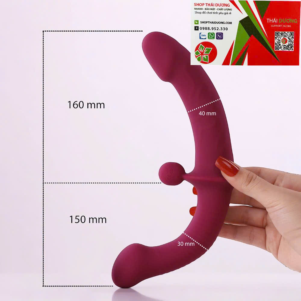 Cu Giả 2 Đầu Yunman Cho Les có Rung 3 Điểm Kích Thích Điều Khiển Từ Xa qua Remote