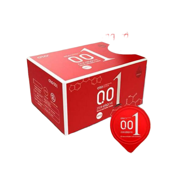 Bao Cao Su Siêu Mỏng - Nóng Ám OLO 0.01 Đỏ  - Hộp 10 Cái
