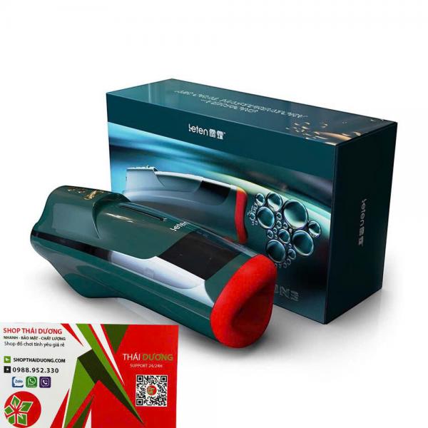 Máy âm đạo giả thụt co bóp có sưởi ấm và âm thanh Leten Air Oral Version 3