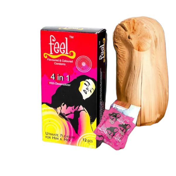 Bao Cao Su Kéo Dài Thời Gian Feel 4in 1 - Hộp 12 cái Bcs