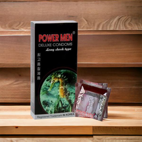 Bao Cao Su Cá Ngựa Powermen Đen Hộp 12 Cái Bcs