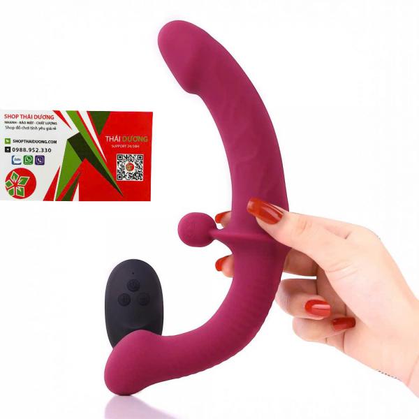 Cu Giả 2 Đầu Yunman Cho Les có Rung 3 Điểm Kích Thích Điều Khiển Từ Xa qua Remote