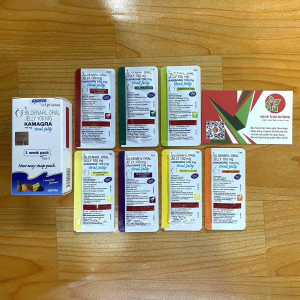 Thuốc Tăng Sinh Lý Nam Kamagra 100mg Dạng Thạch Trái Cây mĩ 7 vị - Hàng ấn Độ