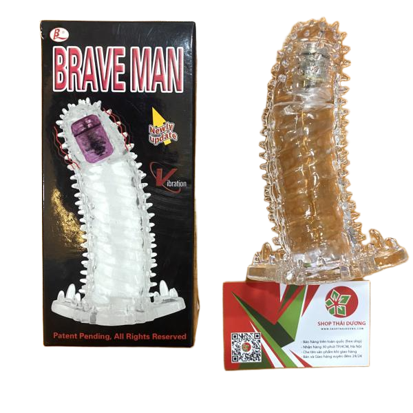 Bao Đôn Dên Dương Vật Kết Hợp Rung Đầu BRAVE MAN