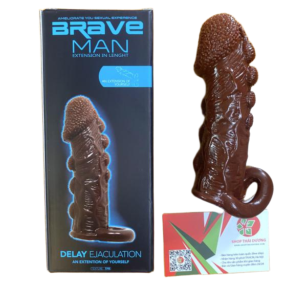 Bao Cao Su Đôn Dên Dương Vật Brave Man Có Quay Đeo Chống Tuật Siêu Mềm Dùng Cho Nam