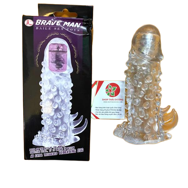 Bao Cao Su Đôn Dên Brave Man Rung Đầu Gai Tăng Kích Thước 4cm