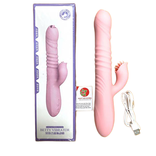 Dương Vật Giả Rung Ngoái BETTY Vibrator - Kết Hợp Lưỡi Liếm 2 Đầu Và Toả Nhiệt