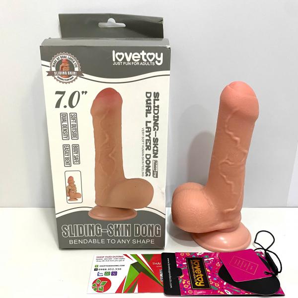 Bán Dildo Silicon Có Bìu Gắn Tường 7 Inch – Đầu Khấc Bao Quy Đầu Tăng Khoái Cảm Cho Nữ 