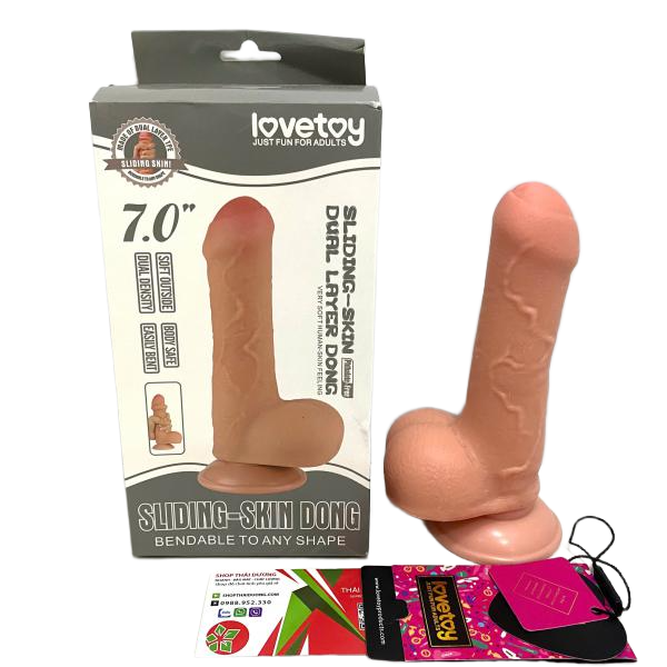 Dildo Silicon Có Bìu Gắn Tường 7 Inch – Đầu Khấc Bao Quy Đầu Tăng Khoái Cảm Cho Nữ