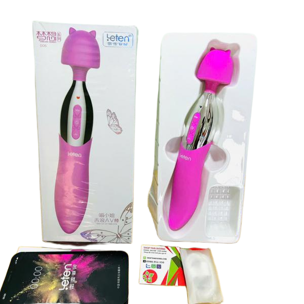 Chày Rung Leten  Miss Cat AV  Nhật Bản 2 Đầu – Lưỡi Rung Siêu Mạnh Kết Hợp Sưởi