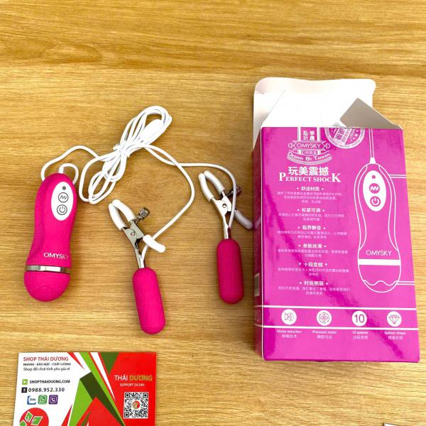 Omysky 2 Đầu Rung – Trứng Rung Kẹp Ngực Kích Thích Núm Vú 10 Chế Độ Sướng Tê Người 