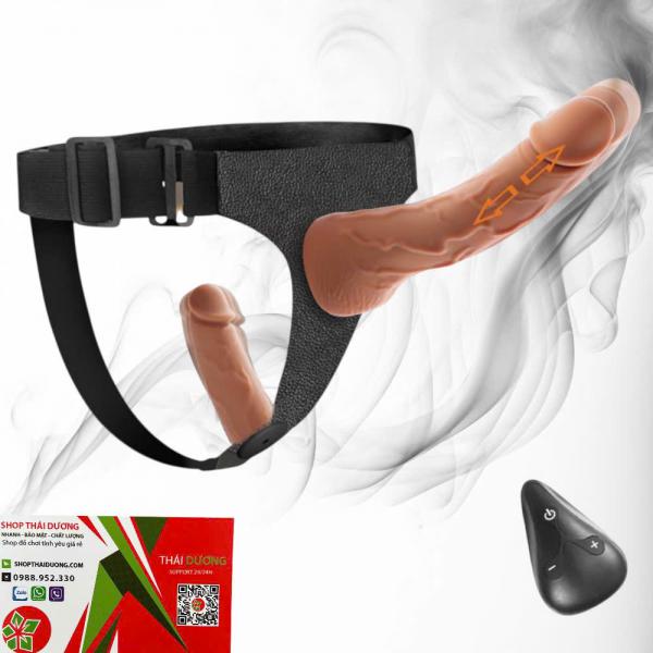 Dương Vật Giả 2 Đầu Yeain Double Wings Chính Hãng  Đai Đeo Hông Remote Từ Xa Thông Minh