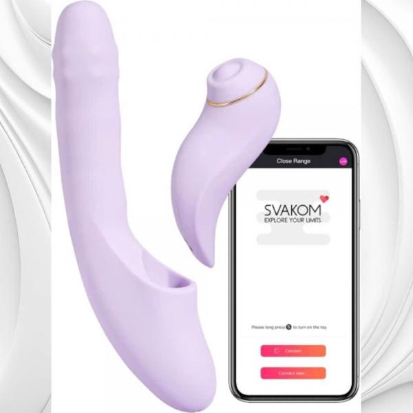 Dương Vật Giả Svakom DuoGlow 5in1  Massage Điểm G & Âm Vật Điều Khiển App Thông Minh 
