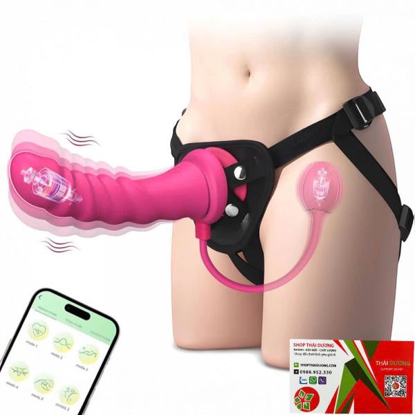 Dương Vật Giả Dây Đeo Love Spouse  Rung 10 Chế Độ, Điều Khiển App Cho Les 
