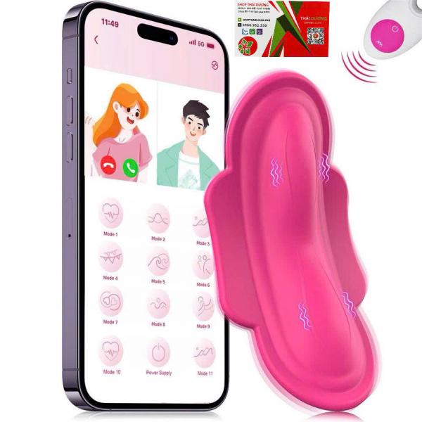 Trứng Rung Dán Ngoài Quần Chip Điều Khiển App + Remote  11 Chế Độ Rung Kín Đáo