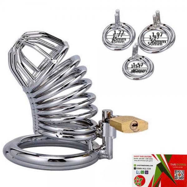 Khóa Dương Vật Thép Không Gỉ Thiết Bị Kiềm Chế Nam Giới Cao Cấp