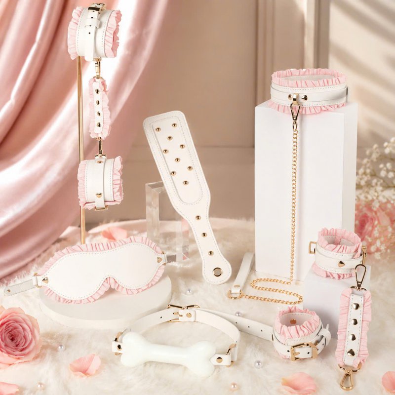 Set Trói Buộc BDSM Ruffle Pink & White Sexy Cho Cặp Đôi