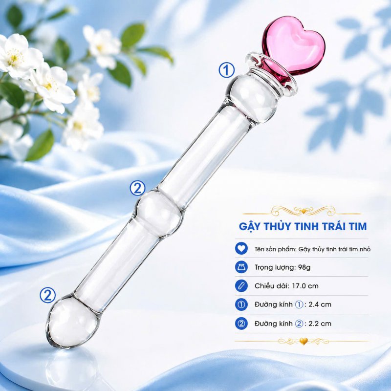 Nút Hậu Môn Thủy Tinh Trái Tim Cao Cấp – Thiết Bị Kích Thích Hậu Môn Tinh Tế 