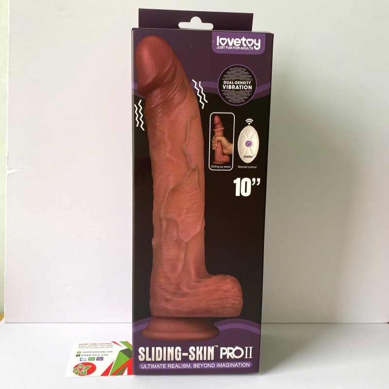 Dương Vật Giả Lovetoy Sliding Skin Pro II (10 Inch) – Rung Tự Động, Có Điều Khiển Từ Xa 