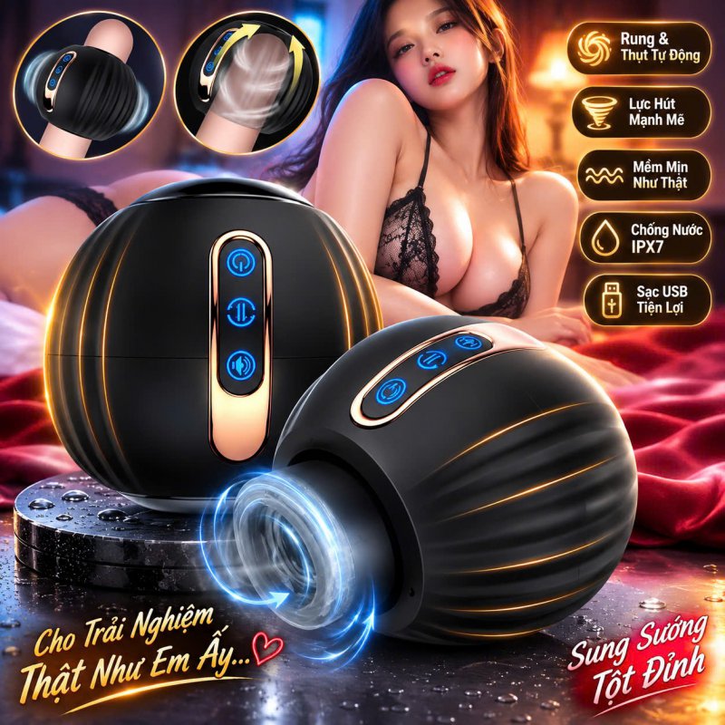 Koharubi Ball – Cốc Thủ Dâm Tự Động Xoay Đẩy, Co Giãn Thông Minh 