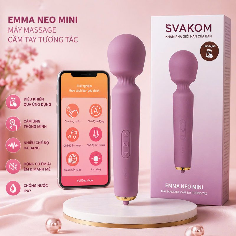 SVAKOM Emma Neo Mini - Chày Rung Massage Nhỏ Gọn Kích Thích Đa Điểm 