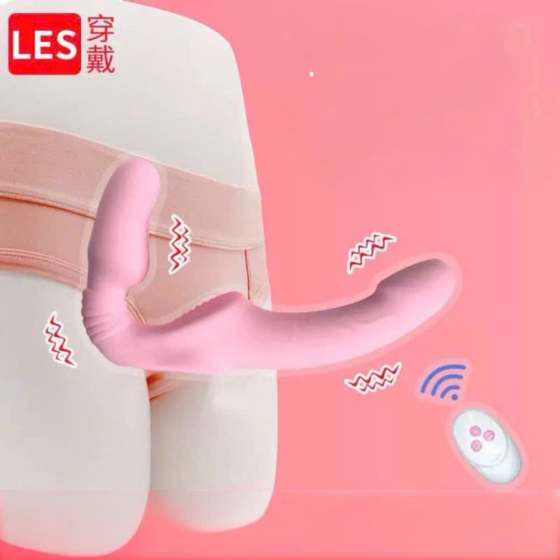 Dương Vật Giả 2 Đầu Đôi Nam Nữ & Lesbian Yunman – Rung Mạnh, Điều Khiển Từ Xa 
