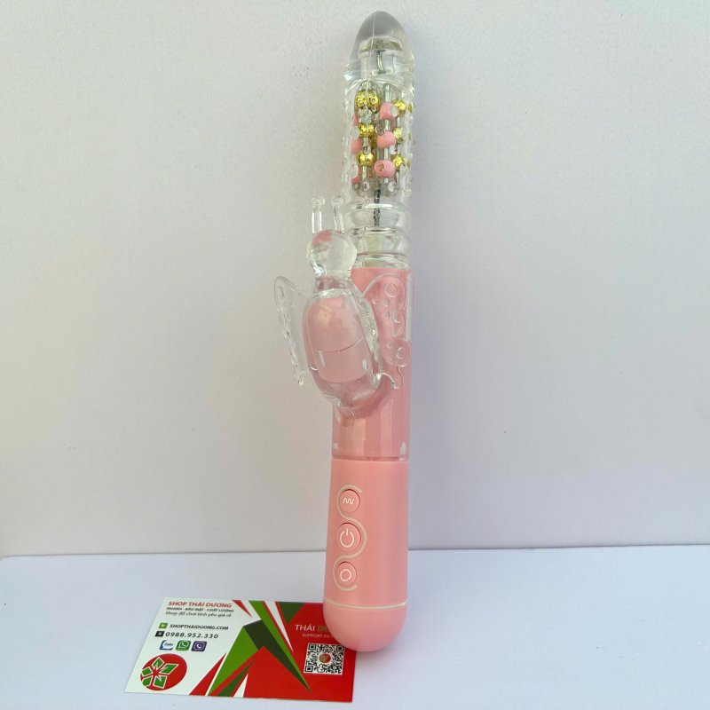 Dương Vật Giả Pink Butterfly Penis Rung Xoay Thụt Đa Năng Cao Cấp 