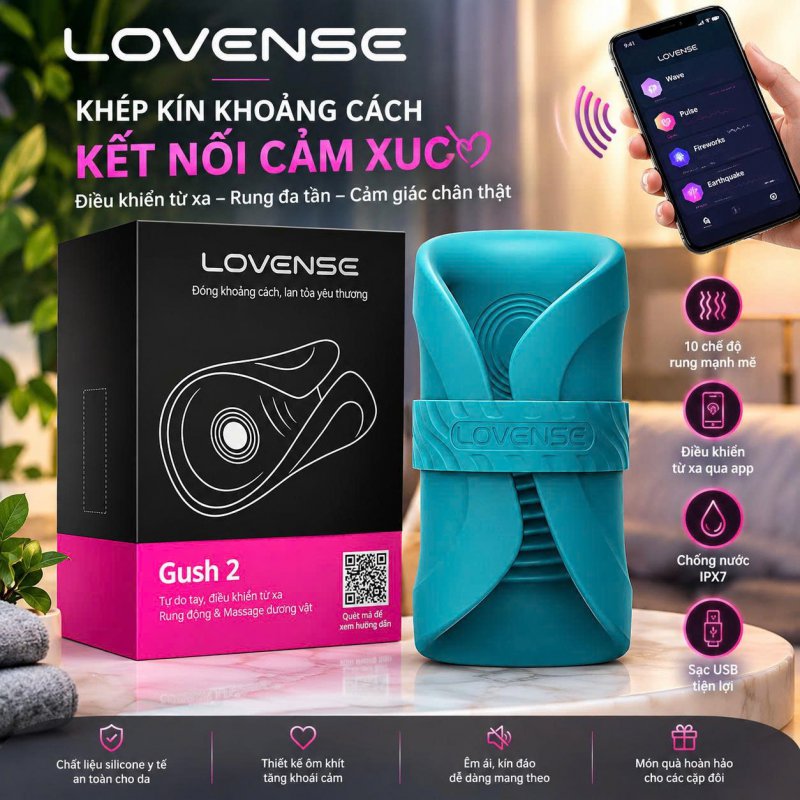 Máy Massage Lovense Gush 2 Điều Khiển Từ Xa Qua App 