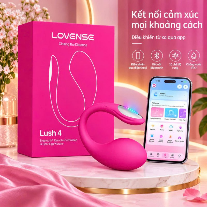 Trứng Rung Lovense Lush 4 Cao Cấp – Điều Khiển Qua App Điện Thoại, LED Cảm Ứng Theo Nhịp Rung 